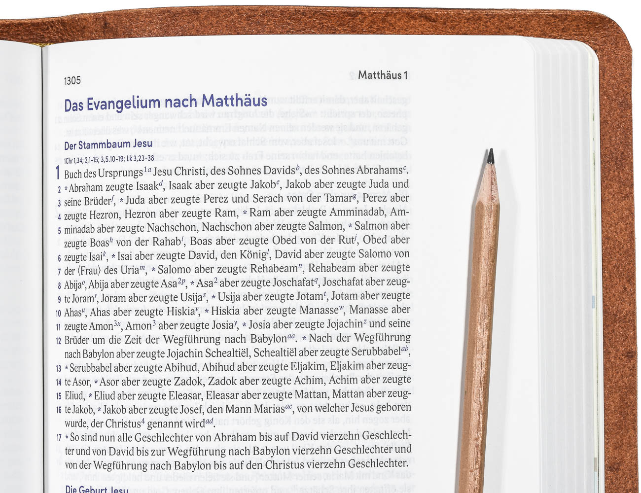 Elberfelder Bibel 2006 mit Schreibrand - in Leder gebunden