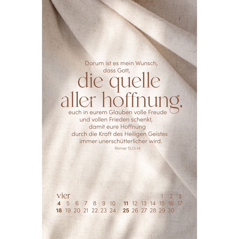 Sein Wort. Dein Fels. 2027 - Postkartenkalender mit Holzaufsteller