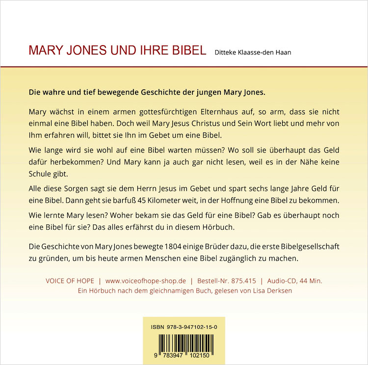 875415_02 Mary Jones und ihre Bibel - Hörbuch