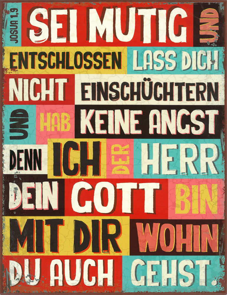 820210000 Metallschild "Sei mutig und entschlossen"