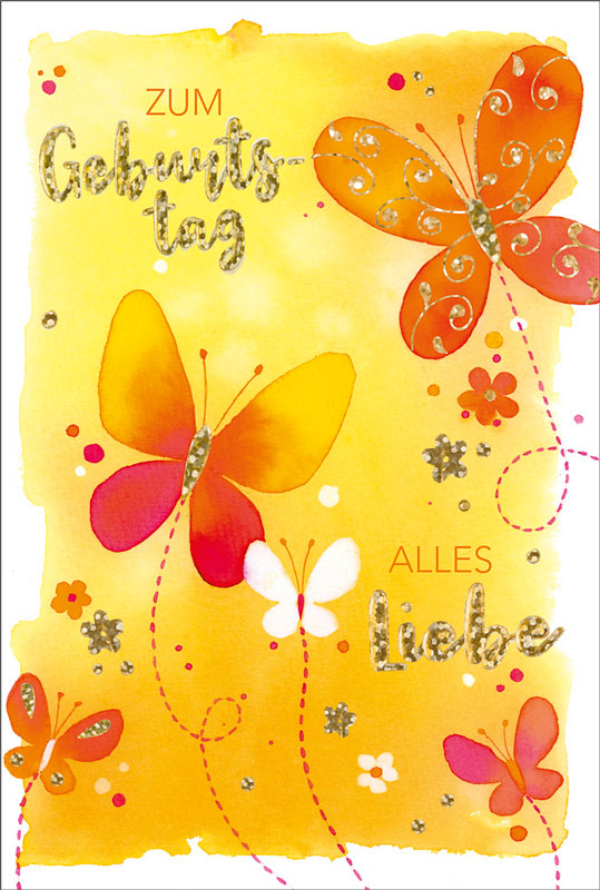 Faltkarte "Schmetterlinge Aquarell"