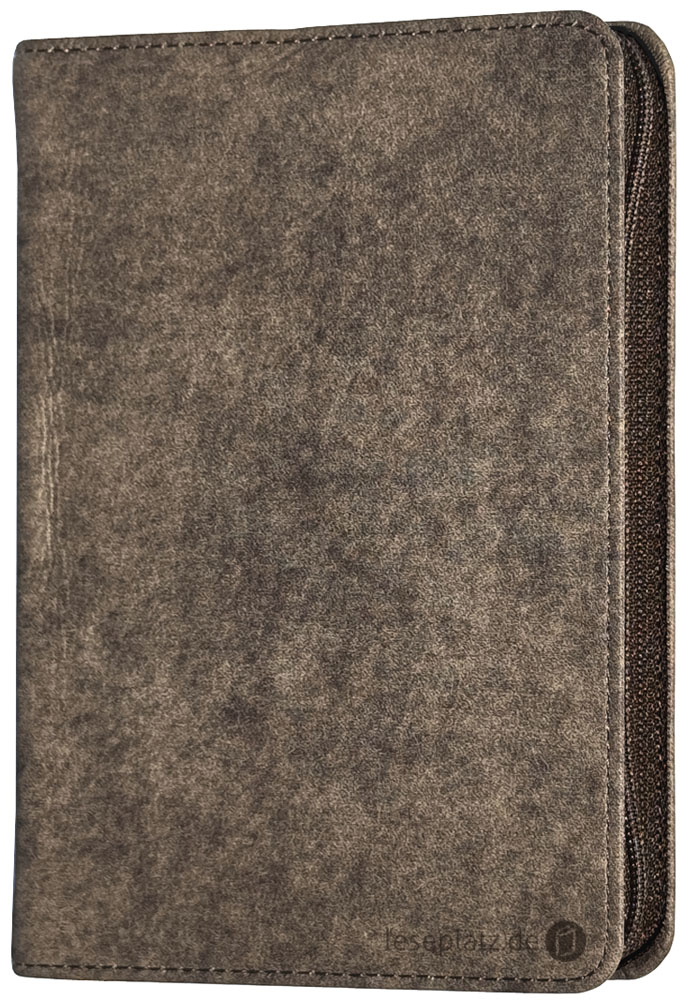 Elberfelder 2003 - Pocketausgabe / Leder braun-grau meliert / Goldschnitt / Reißverschluss
