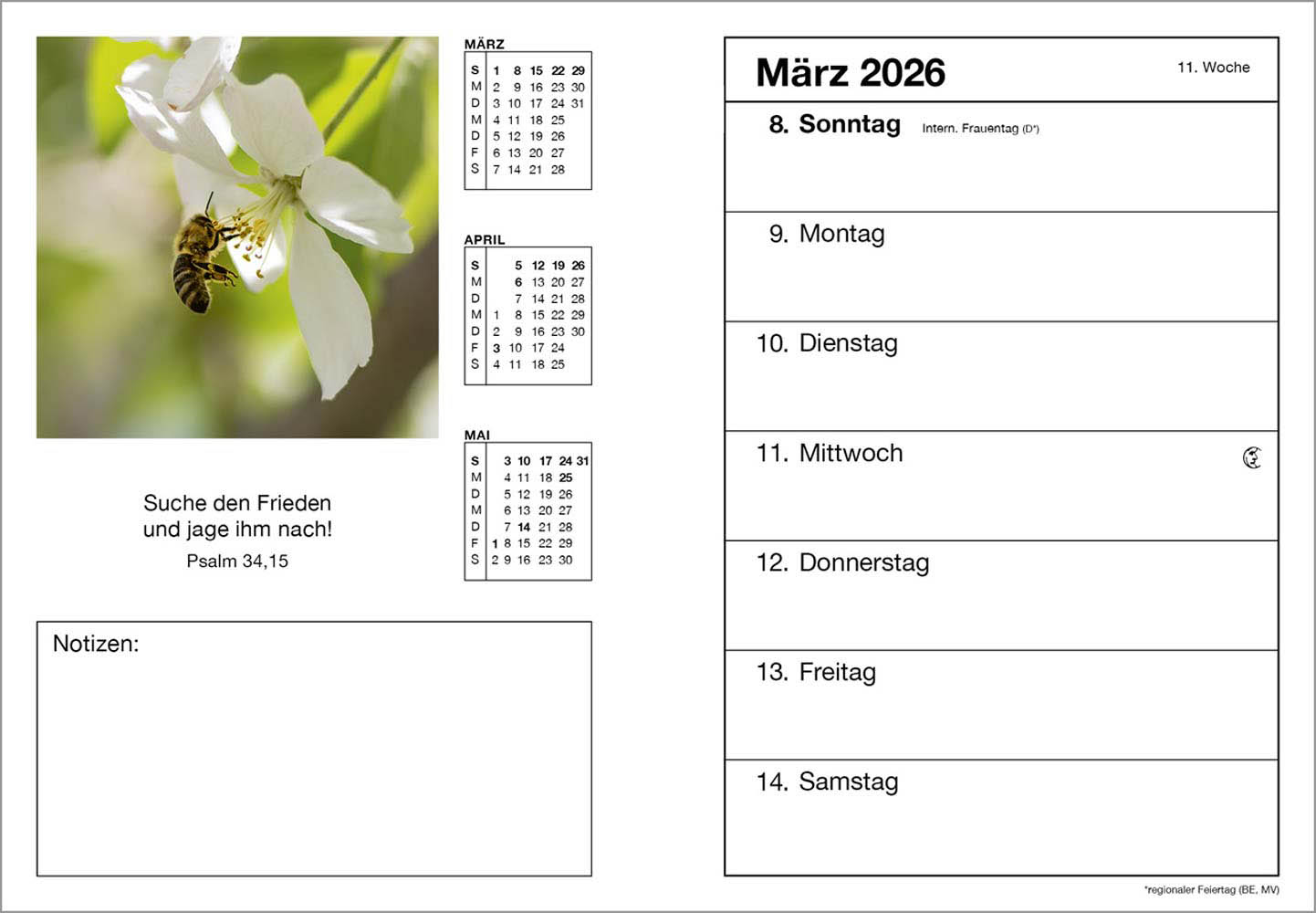 Farbfoto-Agenda 2026