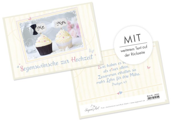 Faltkarte  "Segenswünsche zur Hochzeit"