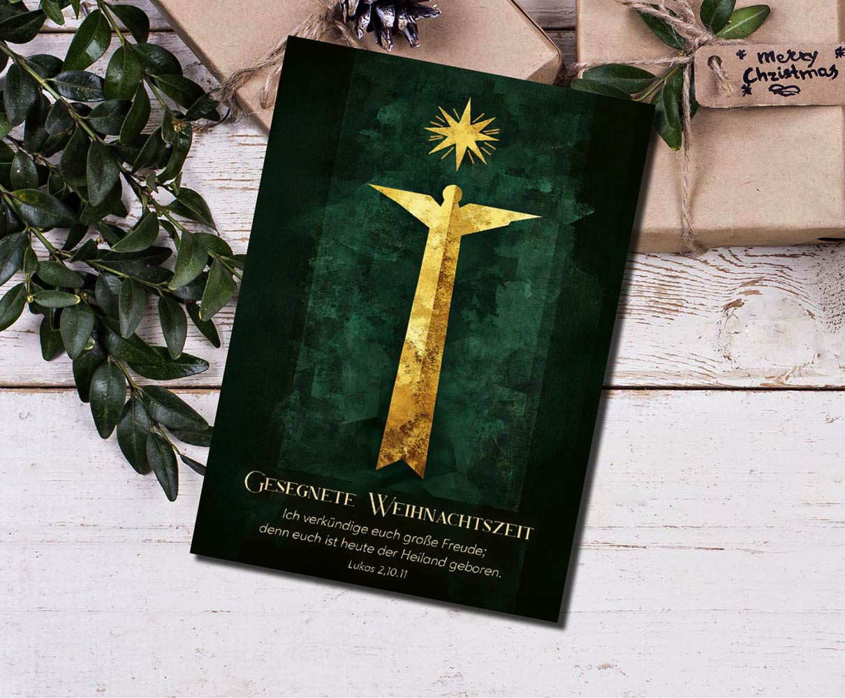 Postkarte "Gesegnete Weihnachtszeit" (Engel)