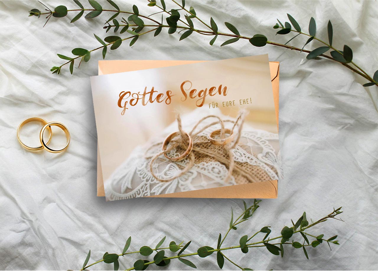 Faltkarte "Gottes Segen" (Ringe)