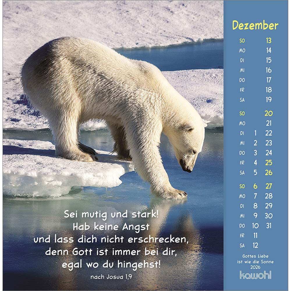 Gottes Liebe ist wie die Sonne 2026 - Postkartenkalender