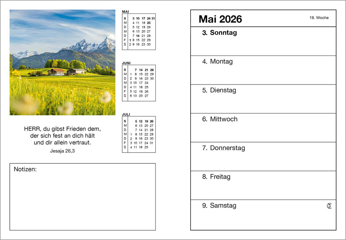 Farbfoto-Agenda 2026