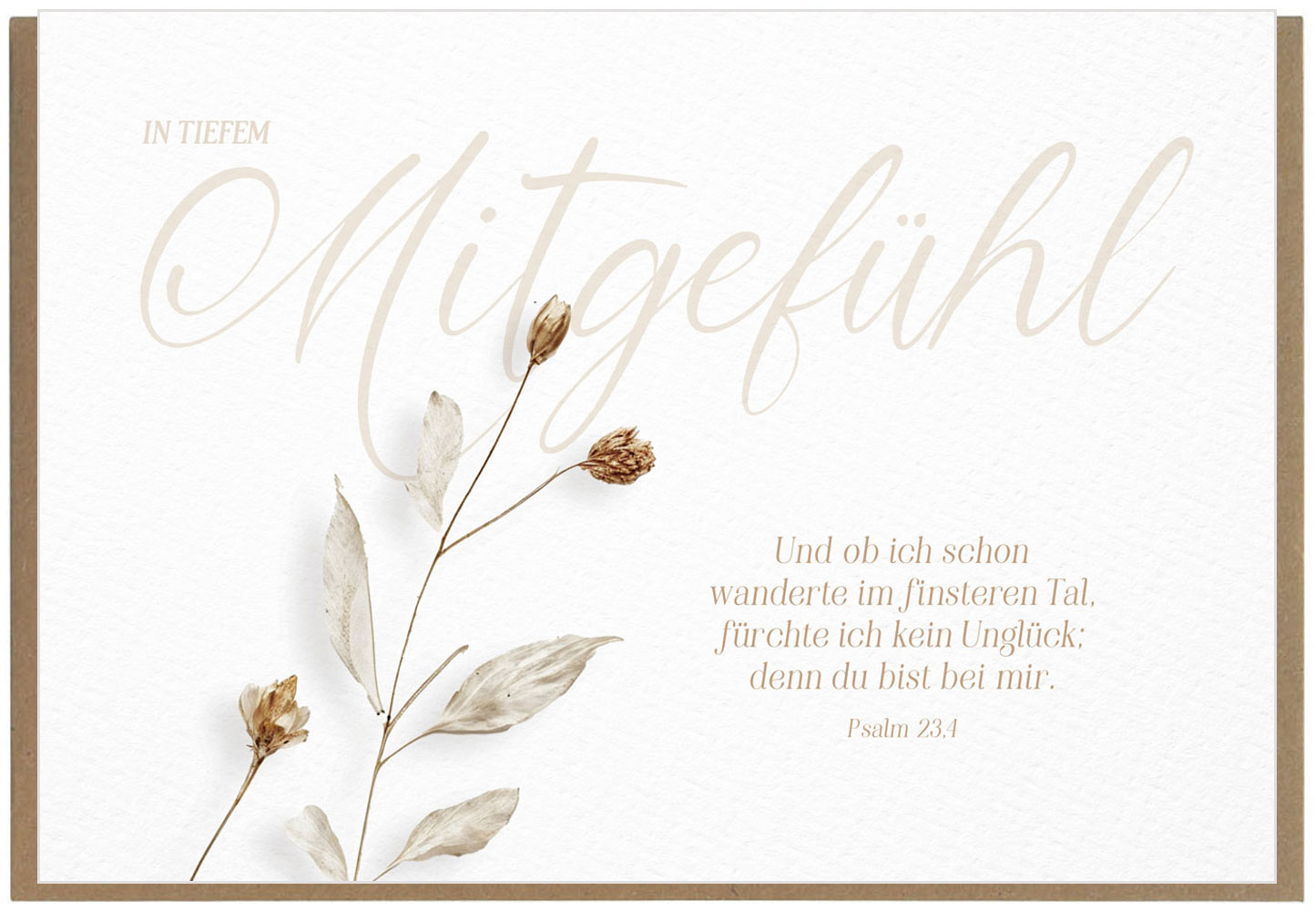 Faltkarte "In tiefem Mitgefühl"