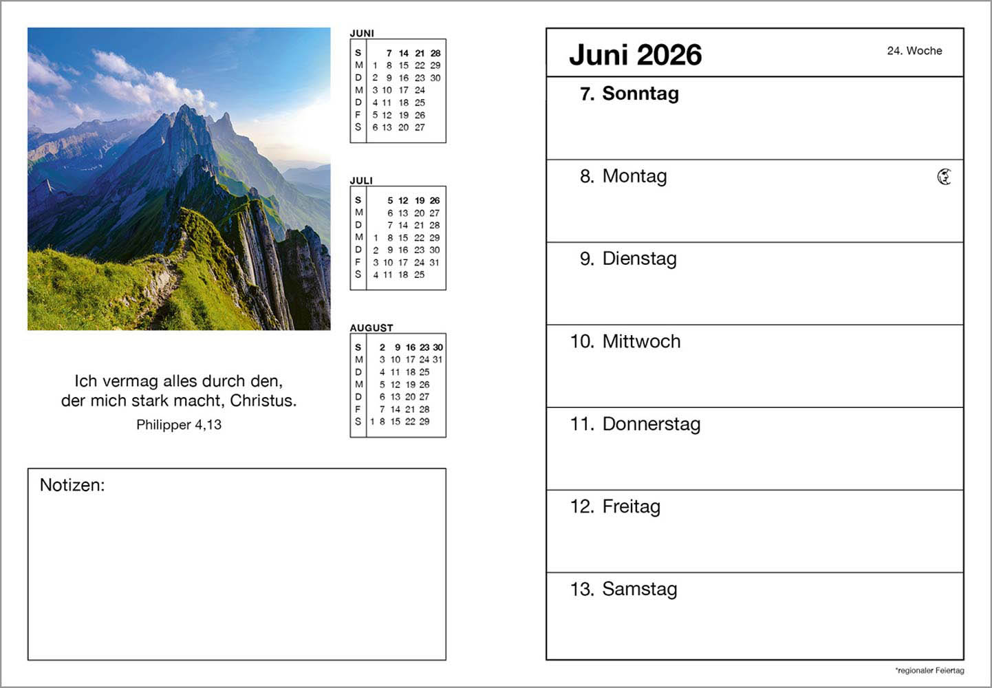 Farbfoto-Agenda 2026