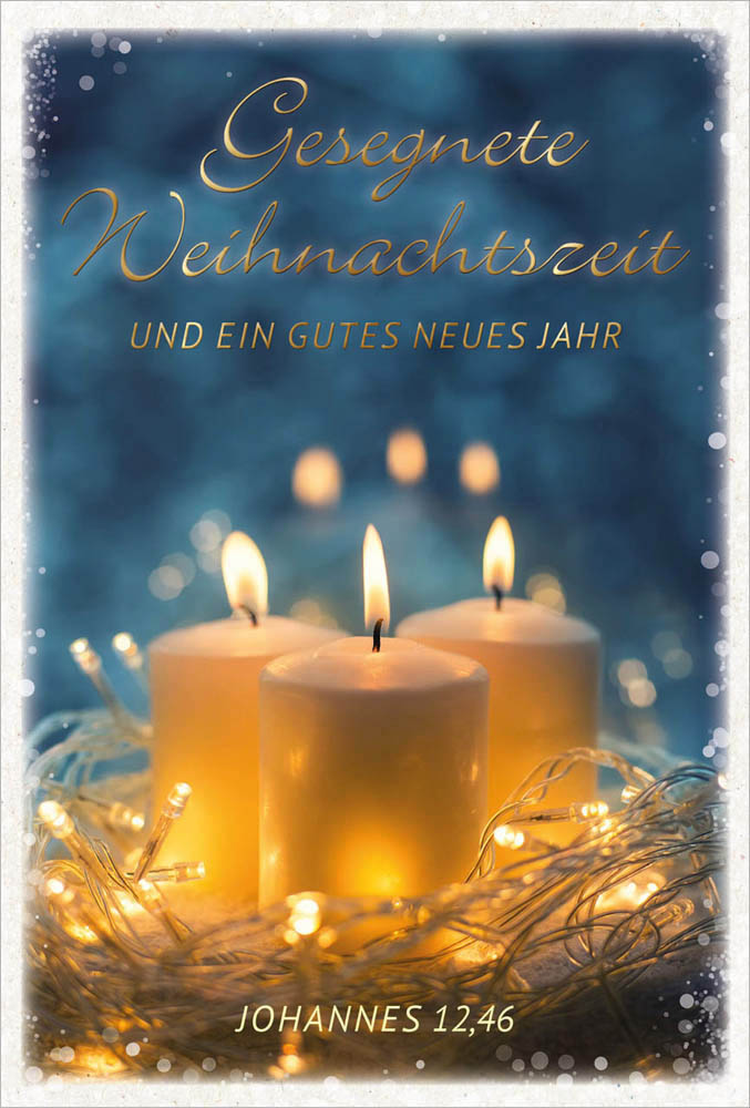Postkarte "Drei goldene Kerzen"