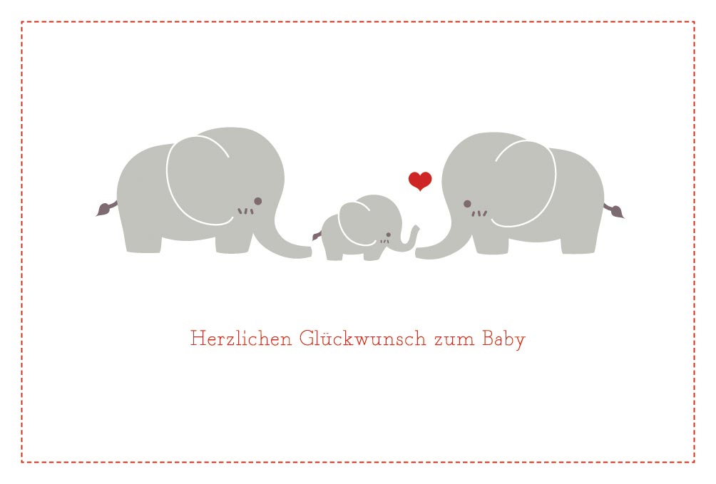 Faltkarte "Elefantenfamilie"