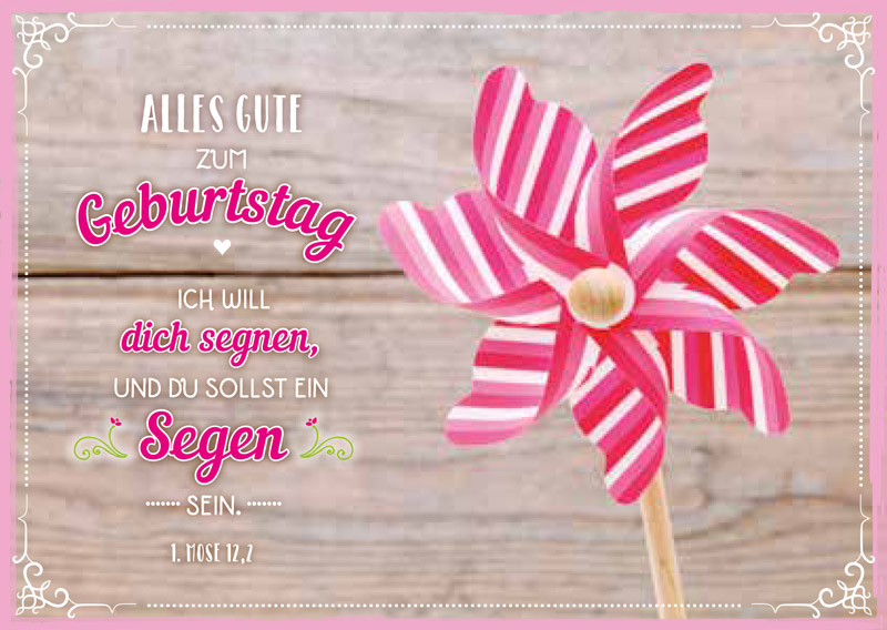 179731707 Postkarte "Windrad gestreift - Geburtstag"
