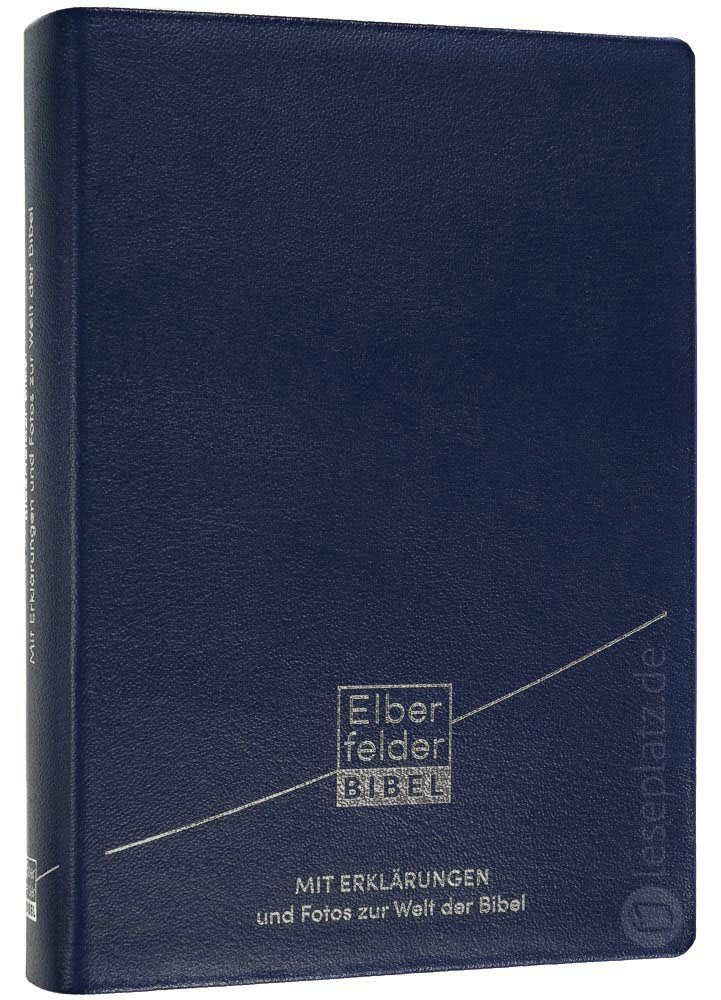 Elberfelder Bibel 2006 mit Erklärungen - Ledereinband blau