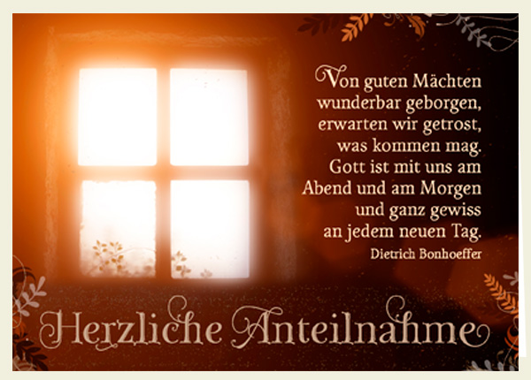 15-29162 Faltkarte "Herzliche Anteilnahme - Gute Mächte"