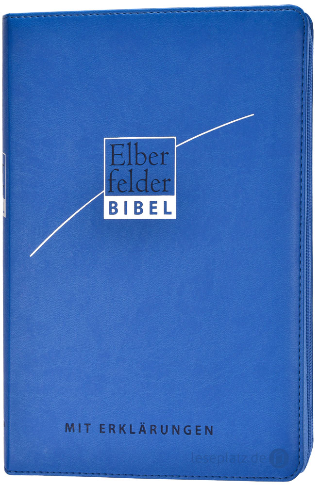 Elberfelder Bibel 2006 mit Erklärungen - Kunstleder blau, mit Reißverschluss