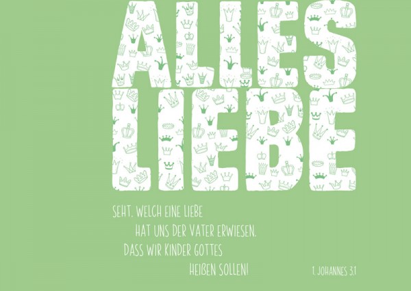 Postkarte "Alles Liebe, grün"