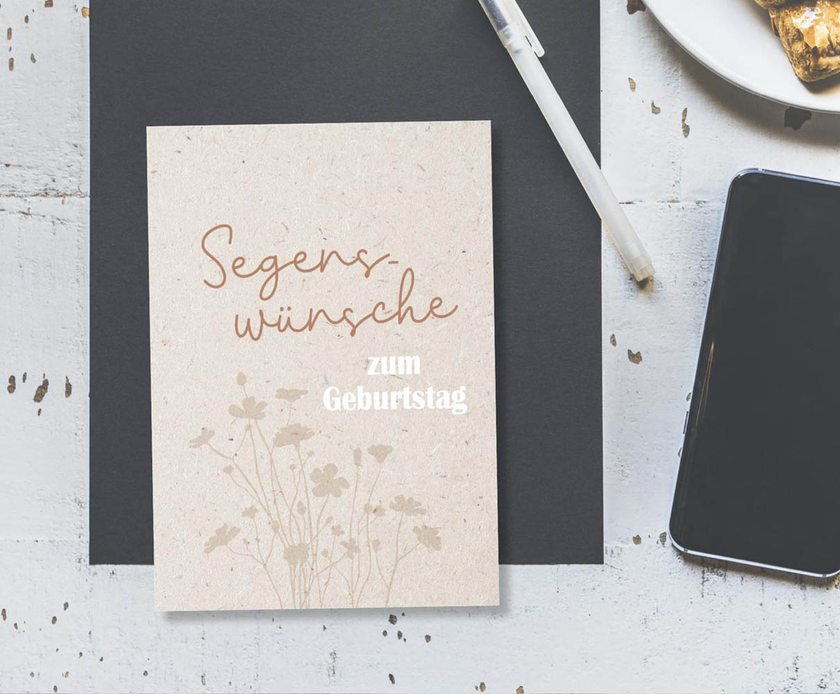 Postkarte "Segenswünsche zum Geburtstag"