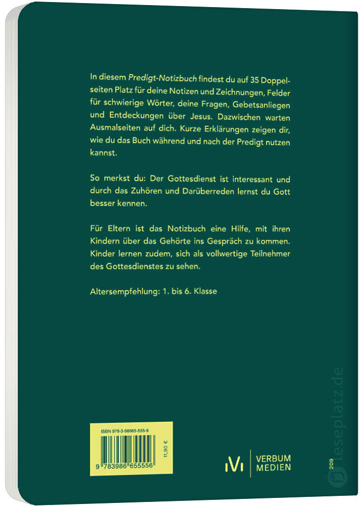 Predigt-Notizbuch für Kinder