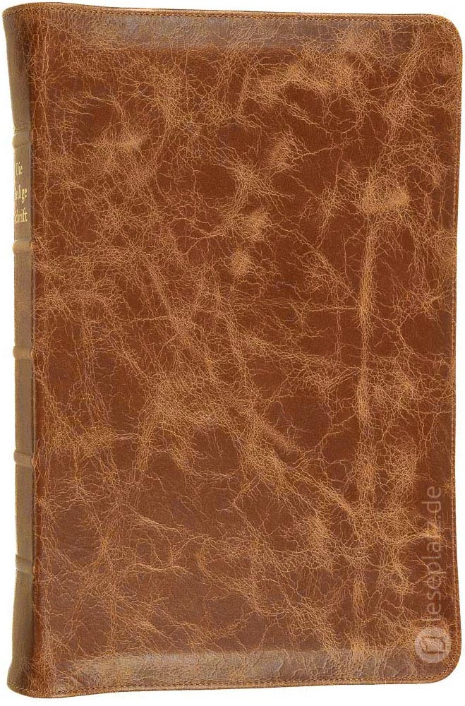 Elberfelder 2003 - gr.Schreibrandausgabe / Kalbsleder Toffee Unique Goldschnitt