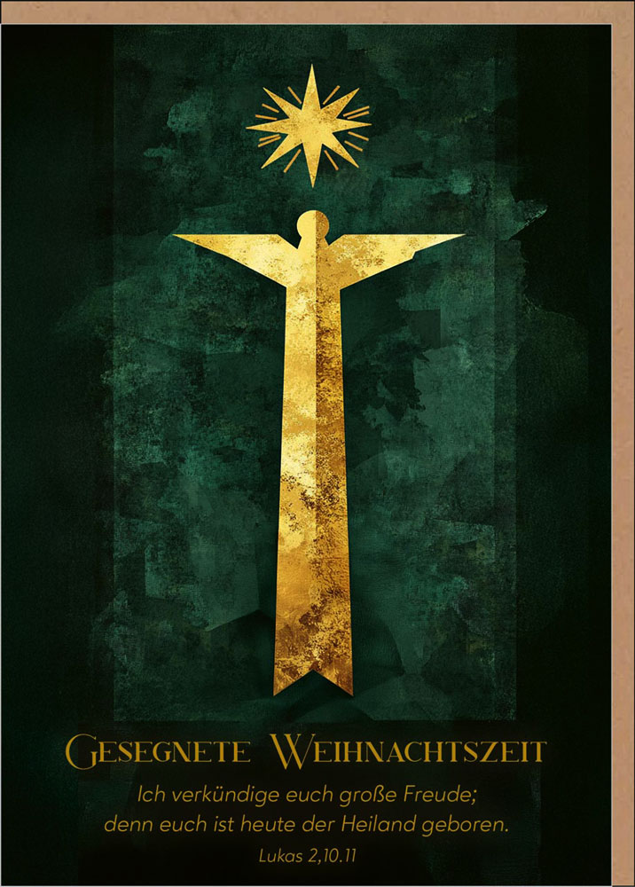 Faltkarte "Gesegnete Weihnachtszeit" Engel