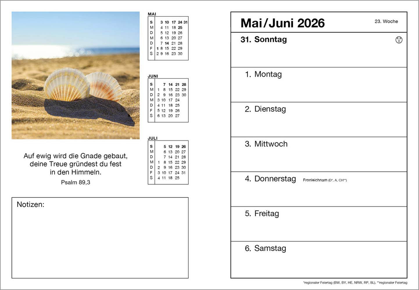 Farbfoto-Agenda 2026