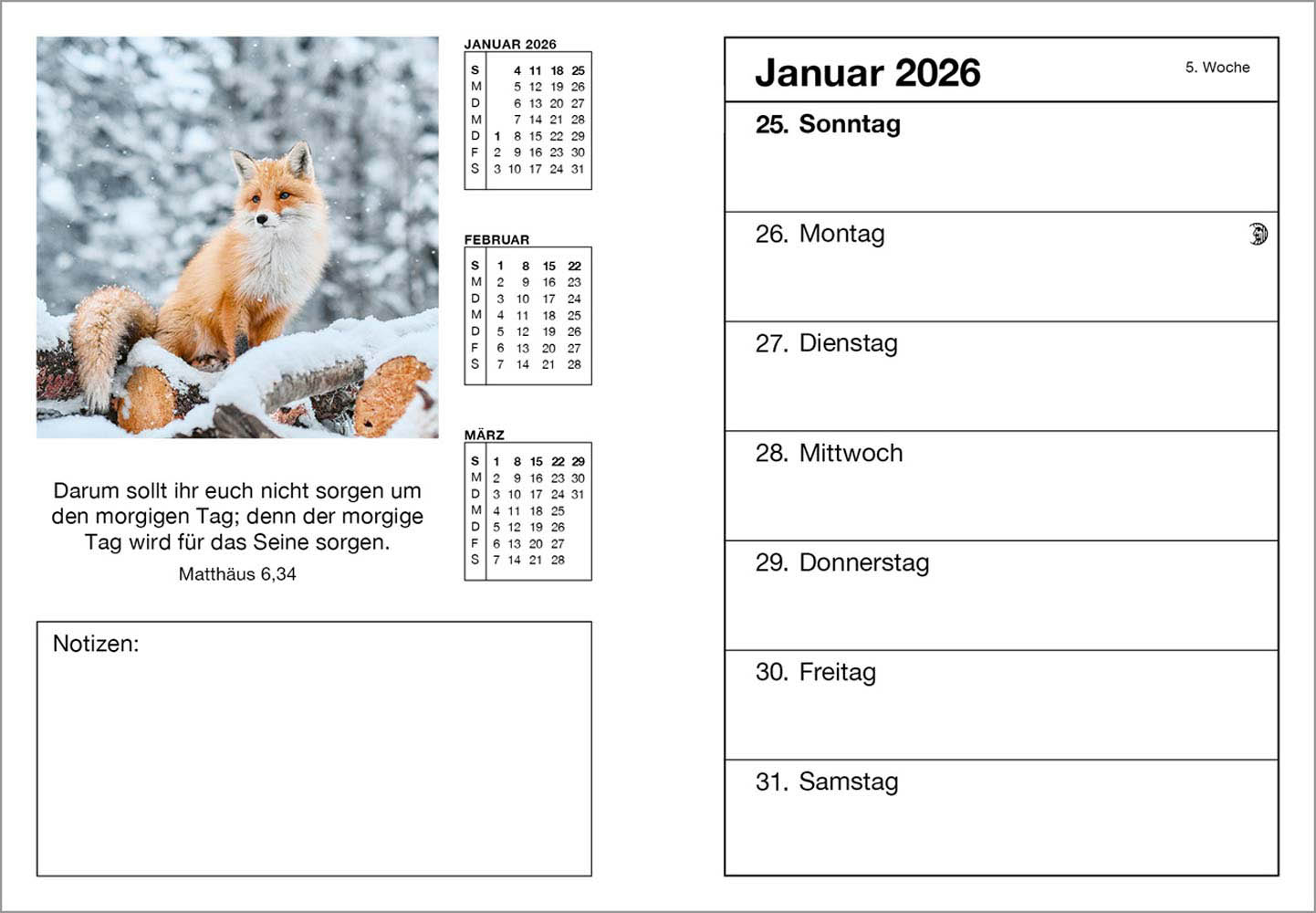 Farbfoto-Agenda 2026