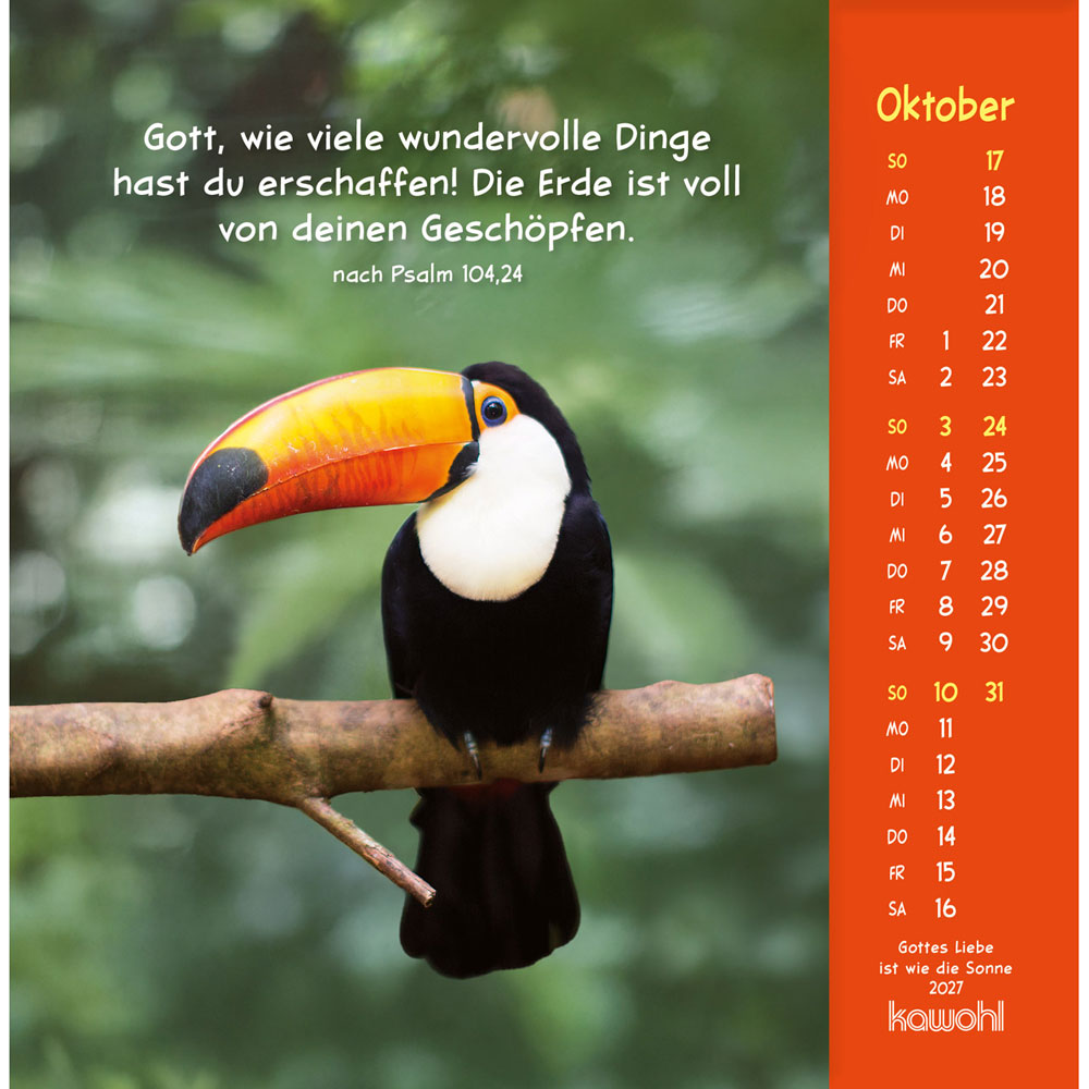 Gottes Liebe ist wie die Sonne 2027 - Postkartenkalender