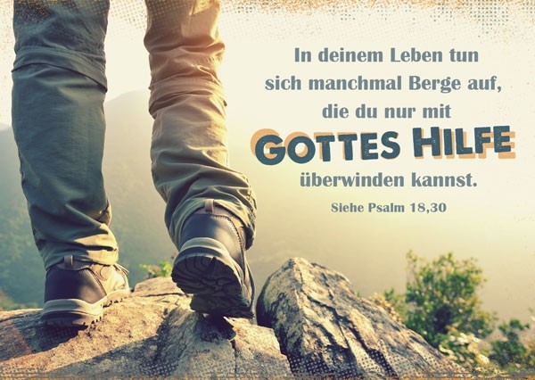 Postkarte "Nur mit Gottes Hilfe"