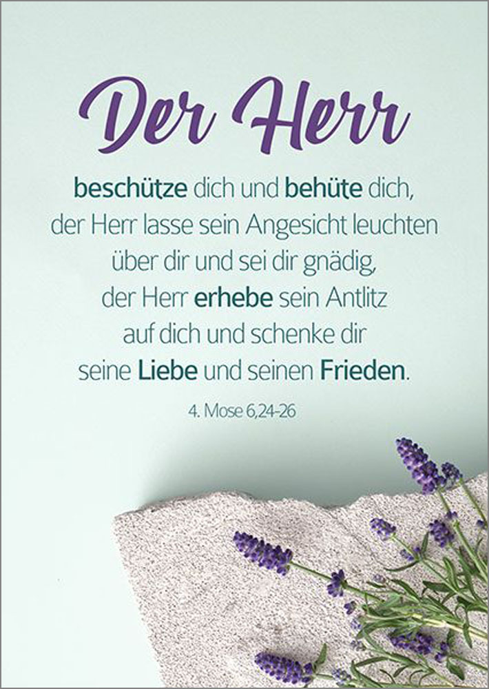 Postkarte "Der Herr beschütze dich" (Lavendel)