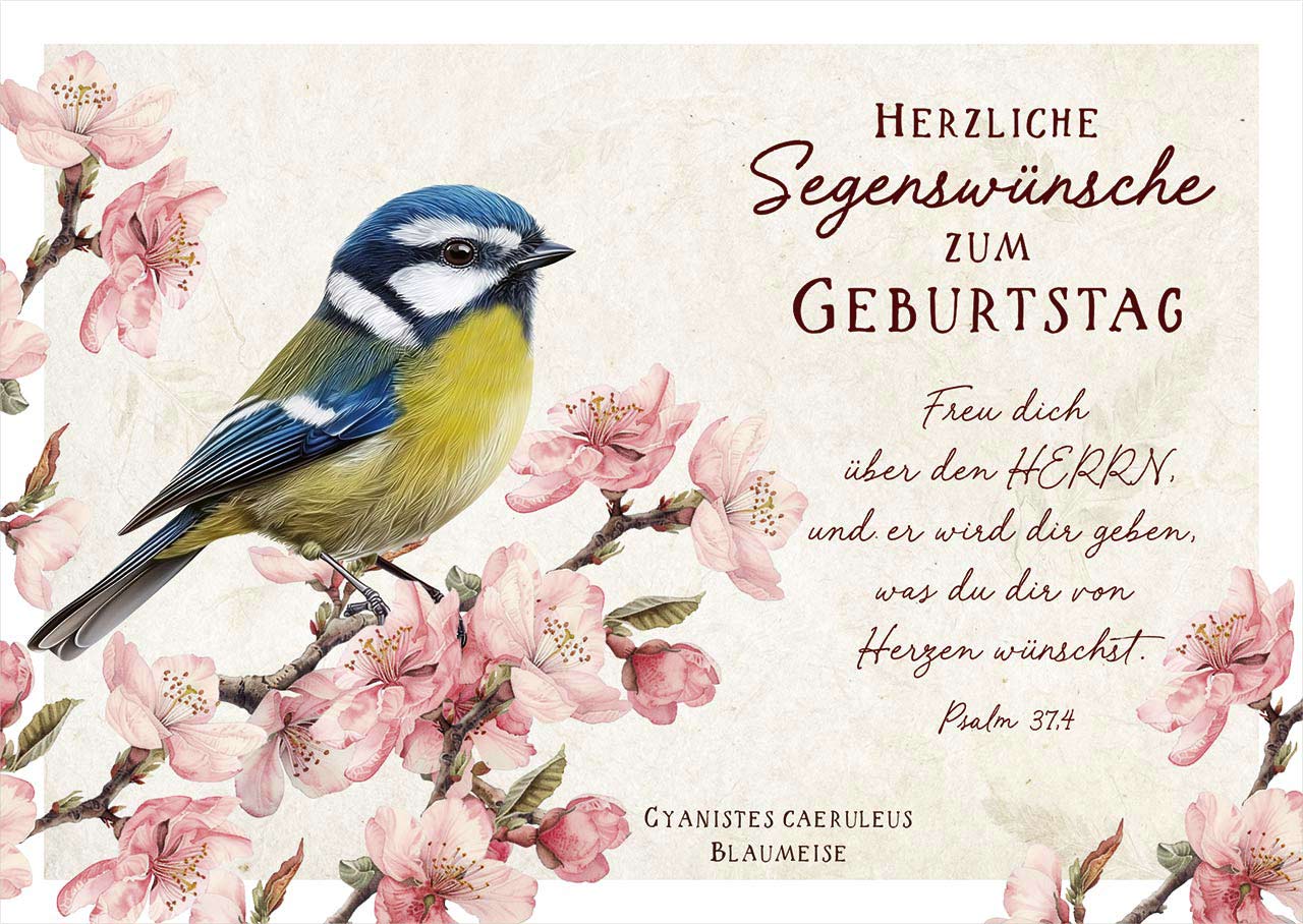 Postkarte "Herzliche Segenswünsche zum Geburtstag"