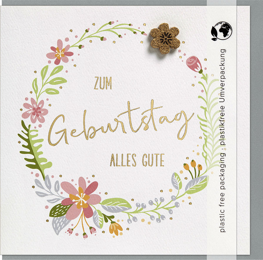 Faltkarte "Zum Geburtstag alles Gute"