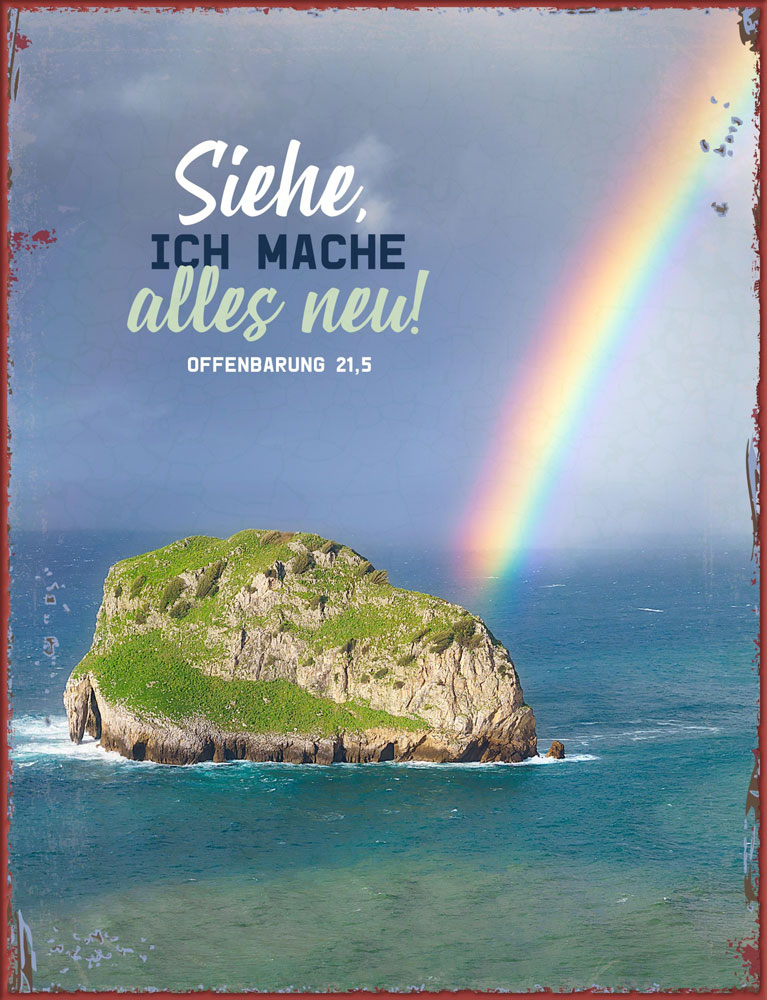 Metallschild "Jahreslosung 2026 - Regenbogen"