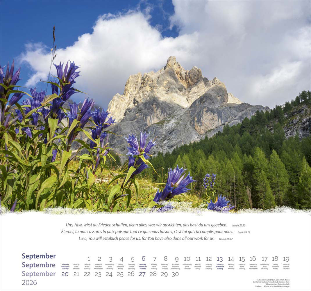 Berge 2026 - Wandkalender