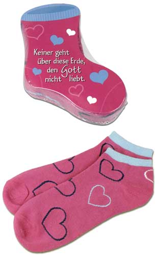 Sneaker-Socken für Mädchen "Pink/Herzen"