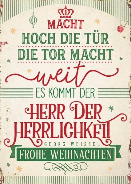 15-1295W Postkarte - Macht hoch die Tür