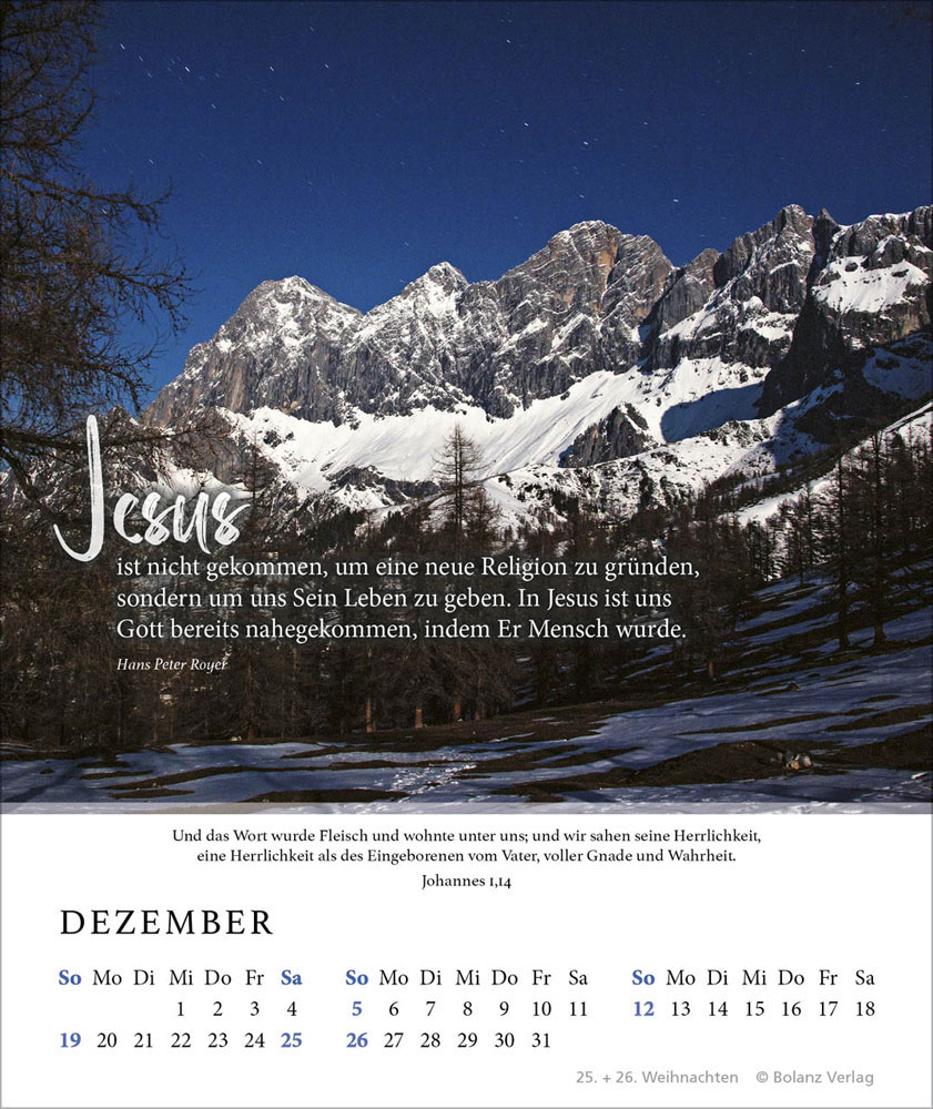 Fels meiner Stärke 2027 - Tischkalender