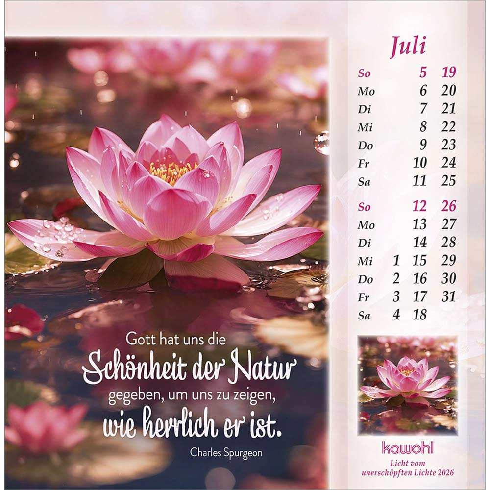 Licht vom unerschöpften Lichte 2026 - Postkartenkalender