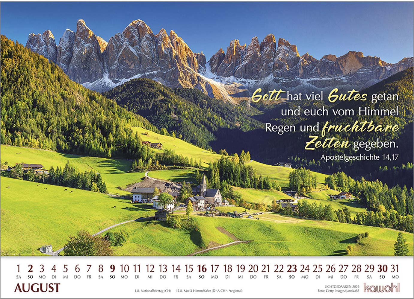 Lichtgedanken 2026 - Wandkalender Lichtgedanken 2026 - Wandkalender