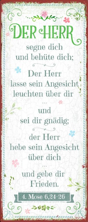 840060 Metallschild "Der Herr segne dich und behüte dich"