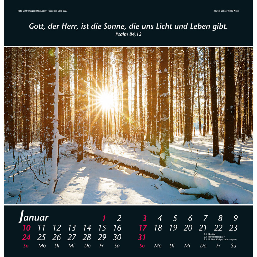 Glanz der Stille 2027 - Wandkalender