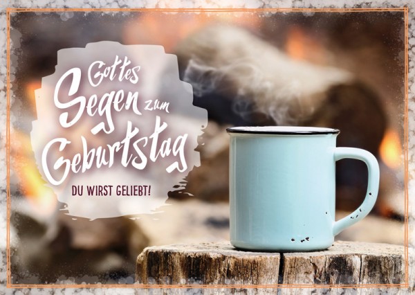 Postkarte "Geliebt / Emailbecher"