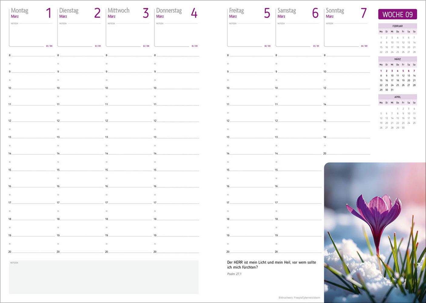 Agenda für jeden Tag 2027
