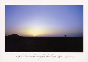 Postkarte "Laß die Sonne nicht untergehen ..."