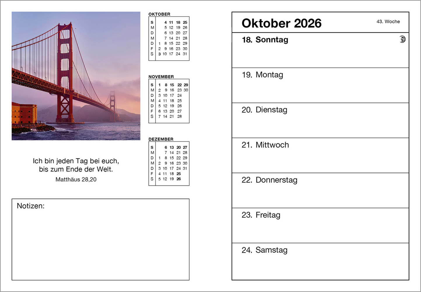 Farbfoto-Agenda 2026