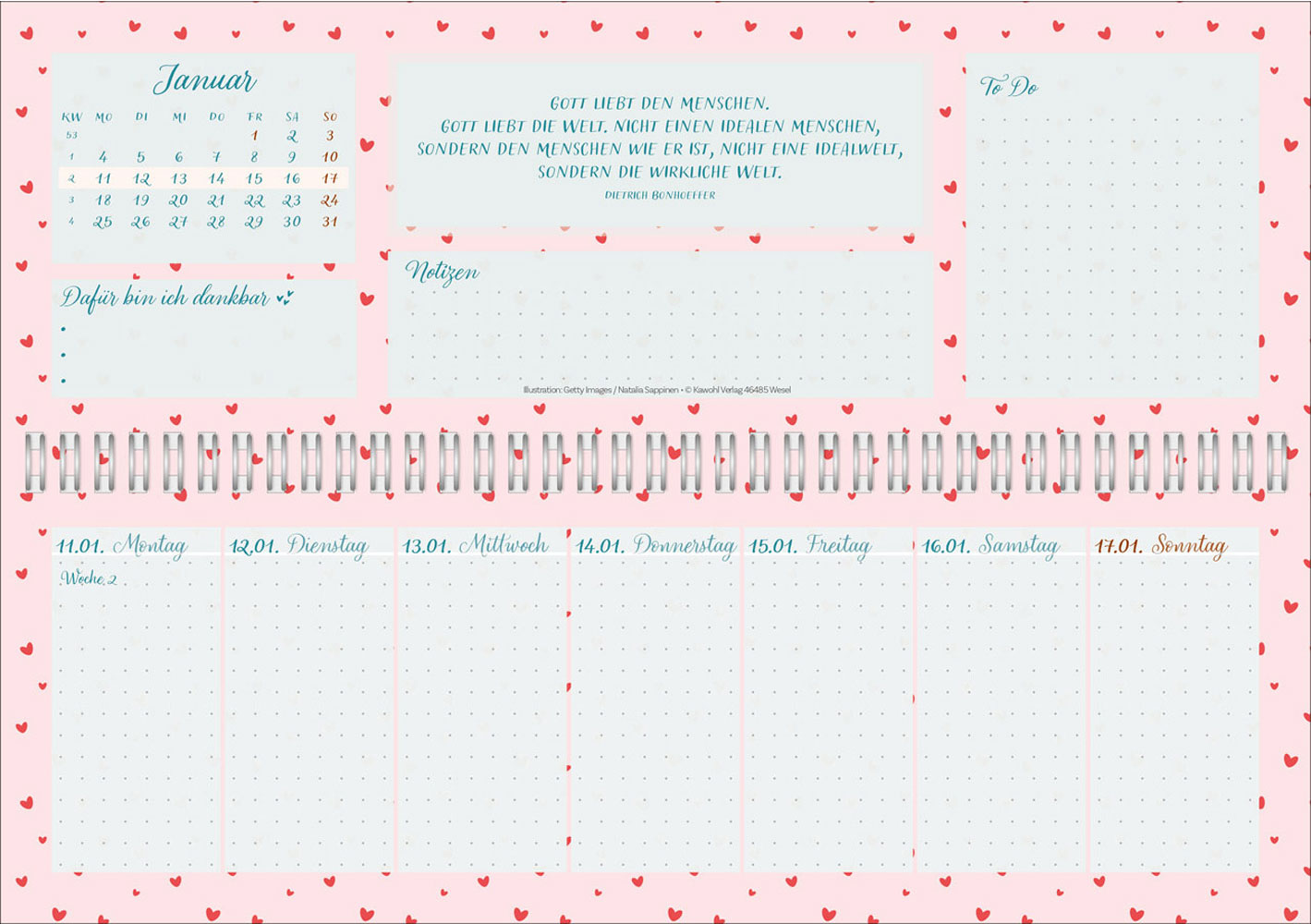 Meine fröhlich-bunte Segenswoche 2027 - Wochen-Tischkalender