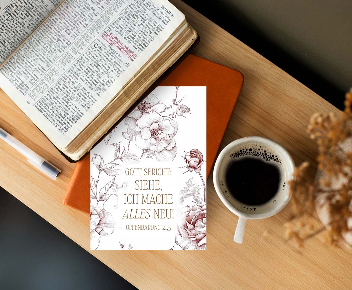 Postkarte "Jahreslosung 2026" (Rosen)