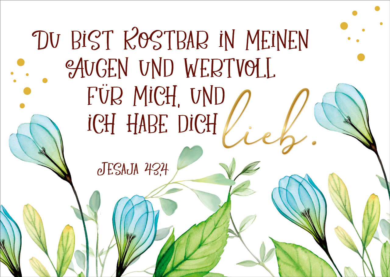 Postkarte "Du bist kostbar" Postkarte "Du bist kostbar"