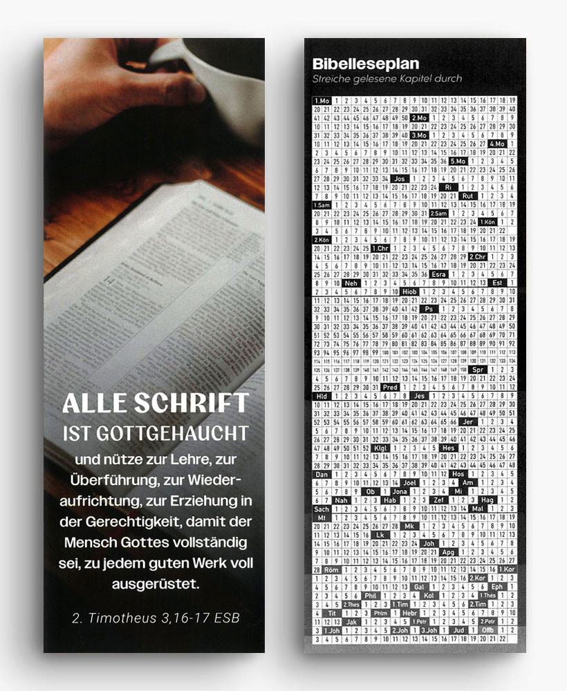 Lesezeichen Bibelleseplan (schwarz)