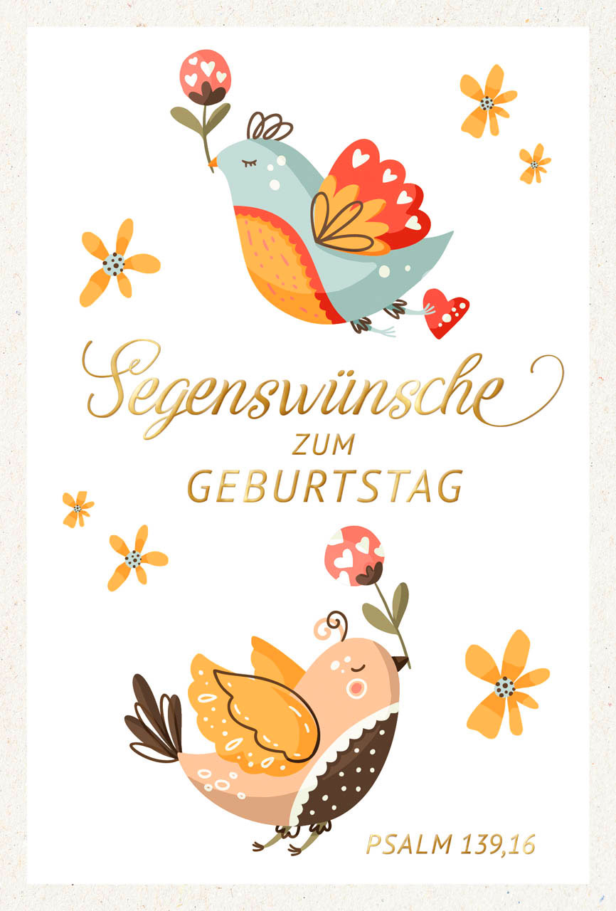 Postkarte "Segenswünsche zum Geburtstag"